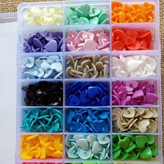 WRITWAA 360 Sets Sewing Snaps For Clothing Fastening Assorted Color Resin Craft Buttons