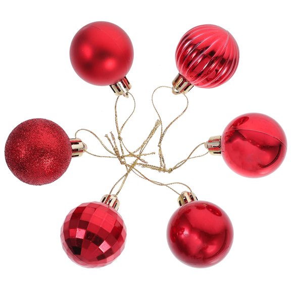 WRITWAA 36Pcs Tree Decoration Balls Red Outdoor Ornaments Hanging Decorative Balls for Families