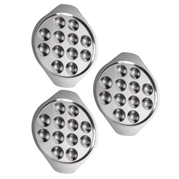 WRITWAA Stainless Steel Escargot Plate Silver 3Pcs