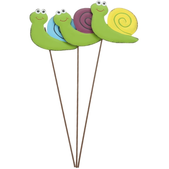 WRITWAA 3-Piece Assorted Snail Stakes Outdoor Yard Decor for Patio Lawn Brighten Landscape