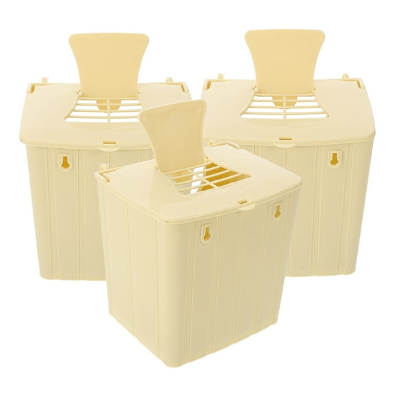 WRITWAA 3Pcs Beige Plastic Bird Roosting Box Hanging Nest for Backyard and Outdoor Use
