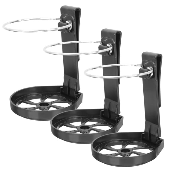 WRITWAA 3Pcs Black Car Armrest Storage Box Cup Holder Plastic Stainless Steel Material