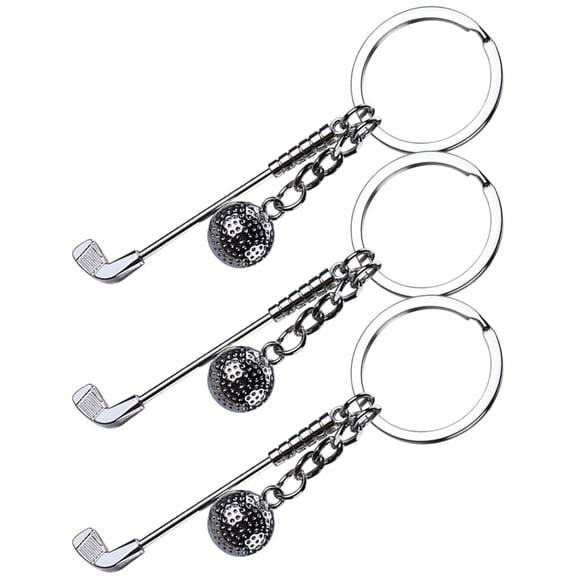 WRITWAA 3Pcs Decorative Sports Themed Keychain Golf Cart Pendant Zinc Alloy Bag Decoration