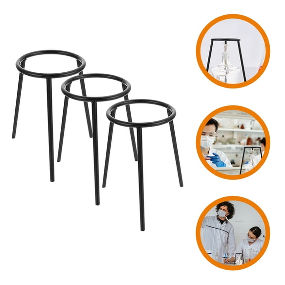 WRITWAA 3Pcs Burner Tripod Stand Black Holder for Laboratory and Chemistry Experiments