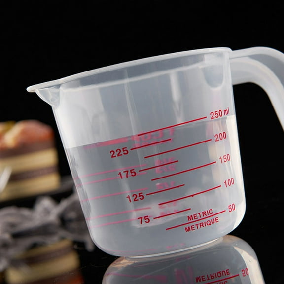 WRITWAA 3 Pcs Liquid Measuring Cup Plastic Assorted Color Easy to Read Kitchen Use Back to School