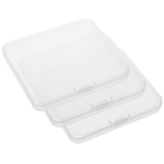 WRITWAA 3Pcs Portable Transparent Eyelash Storage Organizer Boxes with Lid Lightweight for Home