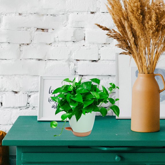 WRITWAA 3Pcs Self Watering Planters Green for Indoor Plant Pots with Hydroponic Technology for Easy Care