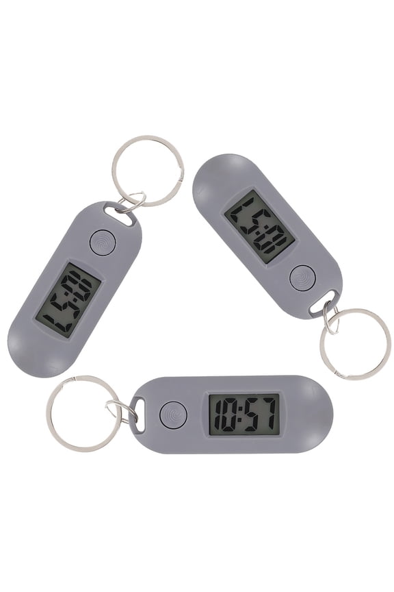 3-Piece Grey Digital Set for Students, Plastic Timekeeping Accessories