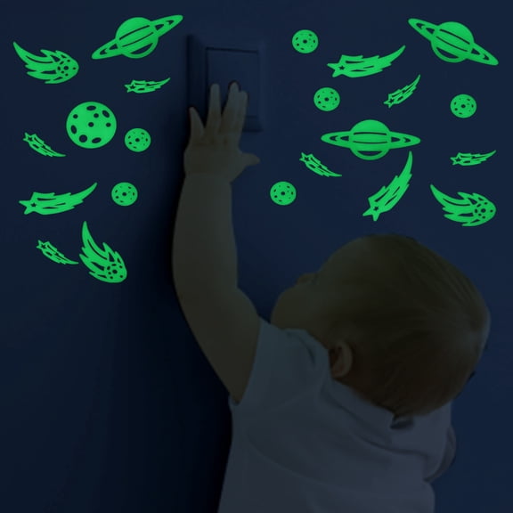 WRITWAA 40 Pcs Light Decals Plastic Stickers for Ceiling Decoration Kids Room Party