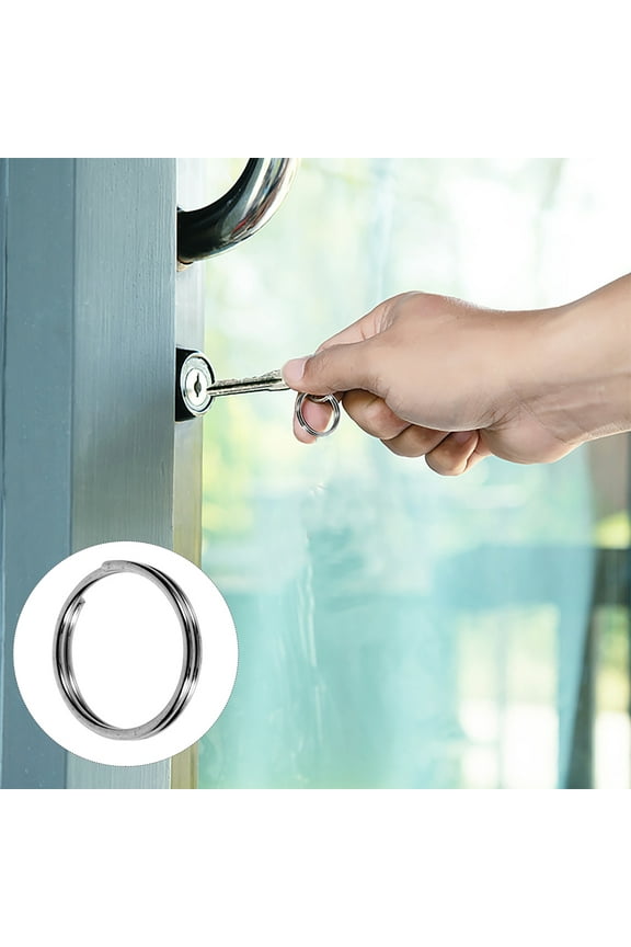 400Pcs Black Split Key Rings Metal Circular Keychains for Secure Car Door USB Stick Attachment