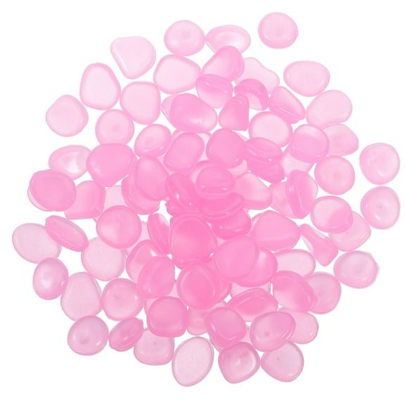 WRITWAA 400Pcs Oval Glow Pebbles Violet Resin Aquarium Decoration for Potted Plants