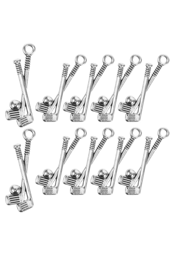 40 Pieces Metal Golf Bat Charms Pendant Accessories for Keychains Jewelry Crafts