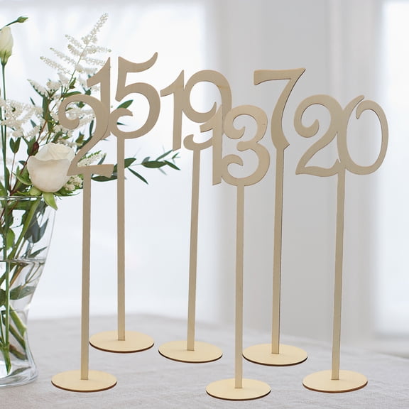 WRITWAA Set of 40 Natural Wood Table Place Card Holders for Wedding Seating, Event Decorations, and Party Table Assignments