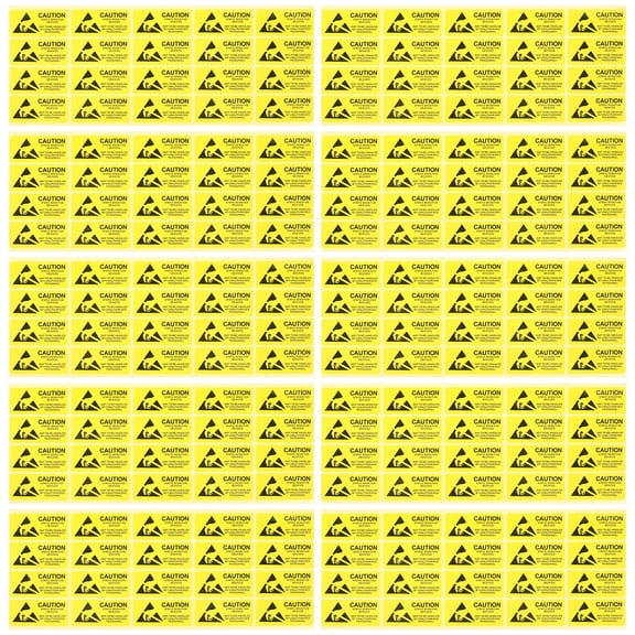 WRITWAA Esd Anti-Static Stickers Yellow Caution Signs for Office 450Pcs
