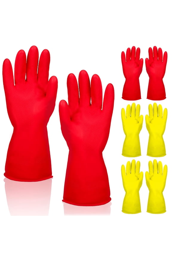 Premium Assorted Rubber Cleaning Mittens Anti-Skid Reusable for Kitchen and Home