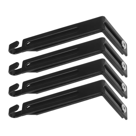 WRITWAA 4-Pack Adjustable Metal Cubicle Hanging Hooks for Wall Storage and Organization, Black