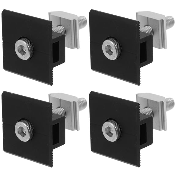 WRITWAA 4Pcs Adjustable Solar Panel Mount Brackets Black Aluminum Alloy for Roof and Rv Use