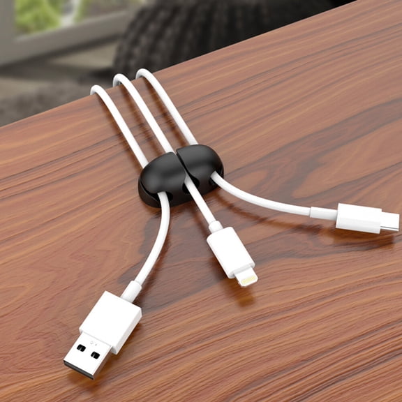 WRITWAA 4-Pack Black Silicone Electrical Wire Holders Cable Organizer Brackets for Home and Office