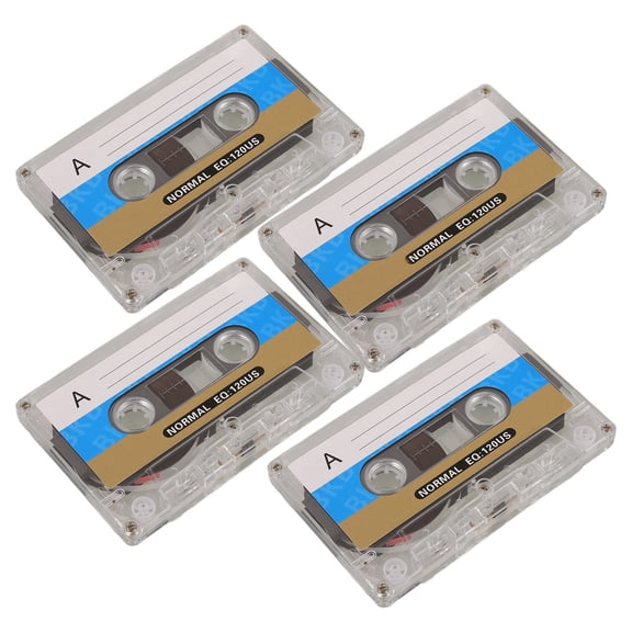 WRITWAA 4-Pack Recordable Blank Cassette Tapes with Round Edges for Crafts and Home Audio Recording