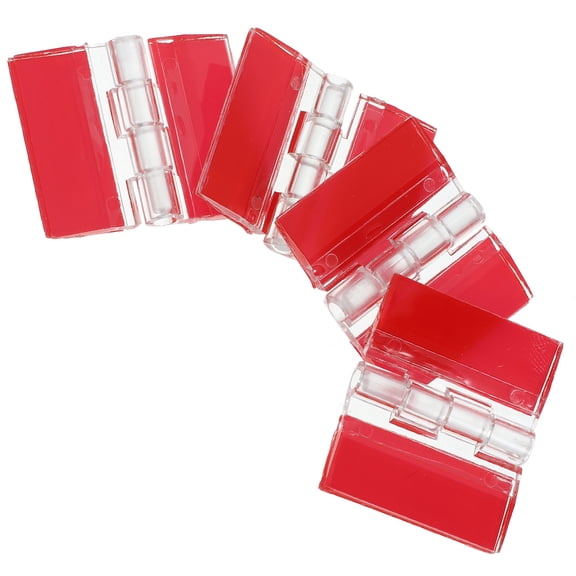 WRITWAA 4Pcs Transparent Red Acrylic Box Lid Hinges Self Adhesive for Flexible DIY Use