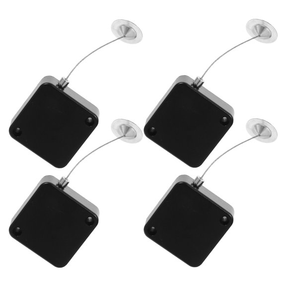 WRITWAA 4Pcs Electronics Retractable Cable Lock Box with Anti-Theft Stainless Steel Wire and Telescopic Design