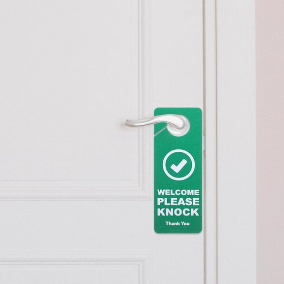 WRITWAA 4Pcs Felt Door Hanging Signs with Easy Hang Hole for Home Meetings and Online Classes