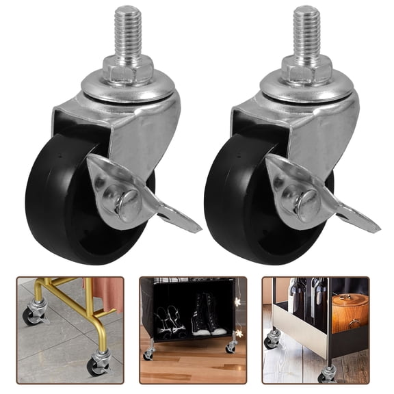 WRITWAA 4pcs Workbench Caster Wheels Heavy Duty Furniture Replacement Wheel Black Metal Silent Operation Office Use