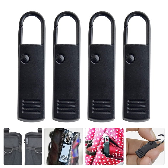 WRITWAA 4Pcs Black Zipper Repair Kit with Zinc Alloy for Bags Clothing and Backpacks