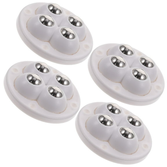 WRITWAA 4Pcs White Self Adhesive Casters Wheels with Stainless Steel Balls for Gym Storage