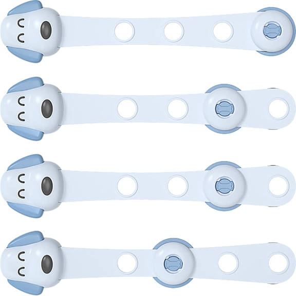 WRITWAA Sky-Blue ABS Safety Cabinet Locks for Home, Firm and Rotatable 4Pcs