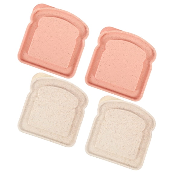 WRITWAA Assorted Color Bamboo Fiber Sandwich Boxes for Food Storage 4Pcs