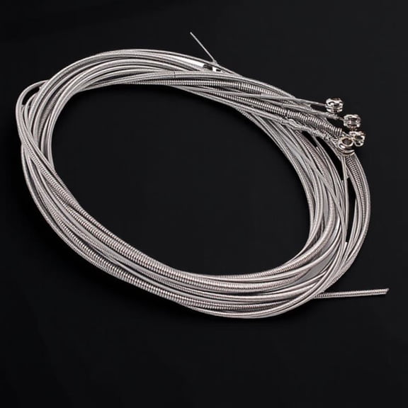 WRITWAA 4Pcs Stainless Steel Plated Silver Bass Guitar Strings Set 4 Strings Bass Replacement