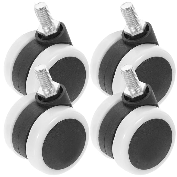 WRITWAA Set of 4 White Swivel Caster Wheels for Storage Boxes, Trash Cans, Furniture Moving, Home and Office Use
