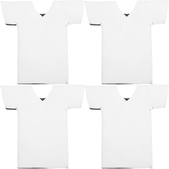 WRITWAA Set of 4 White Portable Water Bottle Sleeves, T-Shirt Style Protective Covers for Bottles, and Lightweight