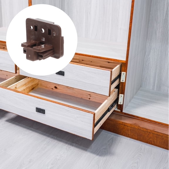 WRITWAA Replacement Drawer Slides Kit, Brown Plastic, , Easy to Install, Precise Positioning, 4 Sets Included