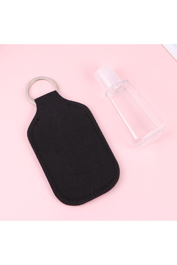 4Set White Refillable Bottle with Flip Cap and Neoprene Keychain Carrier