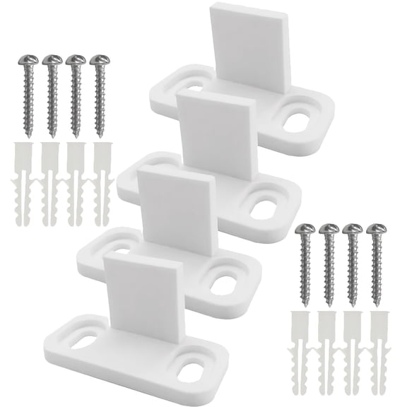 WRITWAA 4 Sets Barn Door Roller Floor Guide Plastic Material White Finish for Smooth Door Stability and Easy Installation
