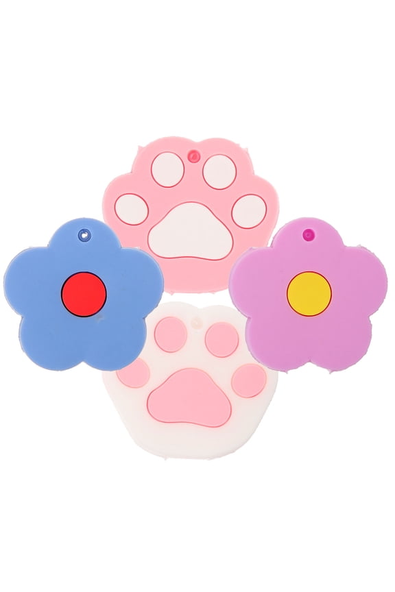4-Pack Cute Paw Silicone Key Covers for Women, Lightweight Portable Key Caps, and Easy to Use