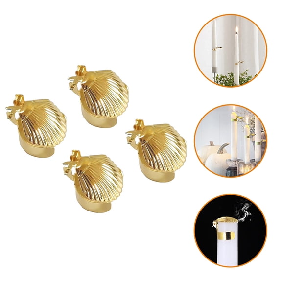 OFFIGAM 4Pcs Metal Candle Extinguisher Tool with Shell Design for Scented and Aromatherapy Candles