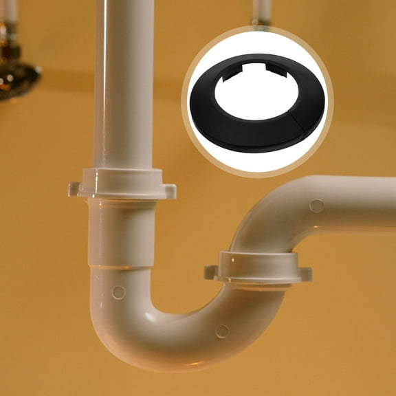 WRITWAA 4pcs Decoration Toilet Drain Pipe Cover Black Plastic Sleek and Simple for Homeowners