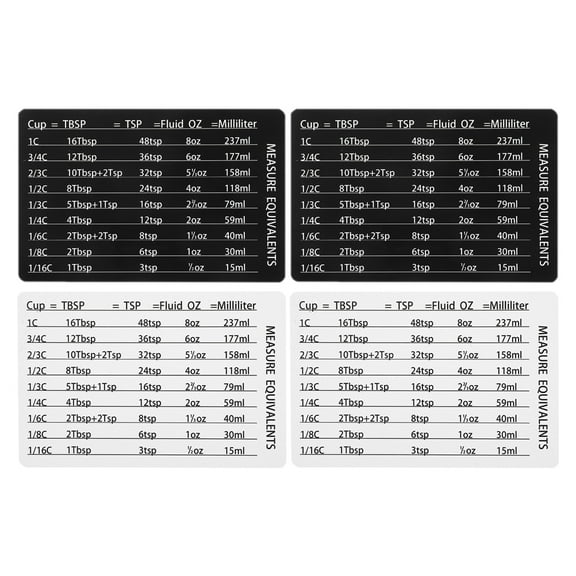 WRITWAA Kitchen Conversion Chart Magnet, Assorted Colors, PVC Rubber, Measurement Guide for Cooking and Baking
