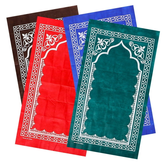 WRITWAA 4Pcs Padded Prayer Mats Portable Muslim Rugs with Assorted Colors for Home Worship