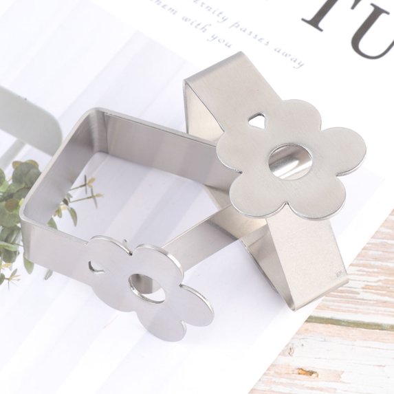 WRITWAA Premium Stainless Steel Tablecloth Clips 4 Pieces for Parties and Events Table Cover Holders