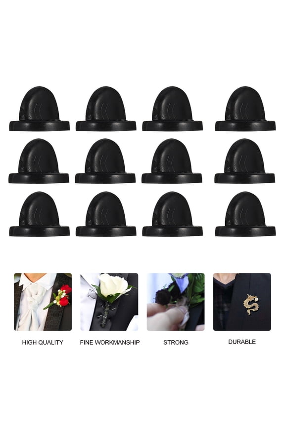 Black Locking Pin Backs Brooch Clutch Rubber 50 Pcs