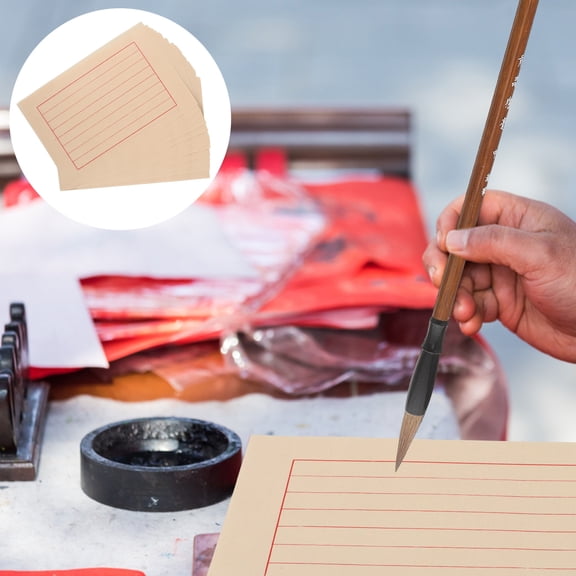 WRITWAA 50 Sheets Calligraphy Practice Paper Light Yellow 11.4x7.47x0.04in Rectangular