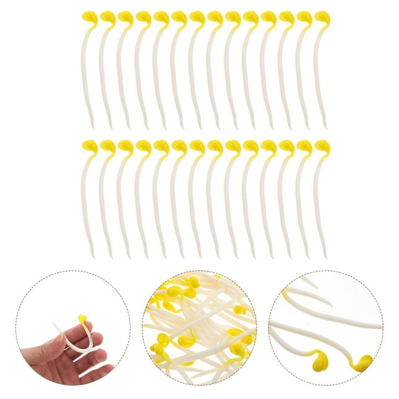 WRITWAA 50Pcs Fake Bean Sprout Decorative Model Yellow Lifelike Vegetable Prop for Display