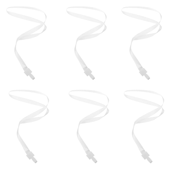 WRITWAA White Multi-Function Badge Lanyard Strap for Trade Shows and Daily Use, 50pcs ID Holders