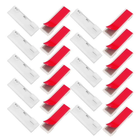WRITWAA 50Pcs White Self-Adhesive Safety Bar Pins Durable Name Holder Badge Pins for Crafting and Display
