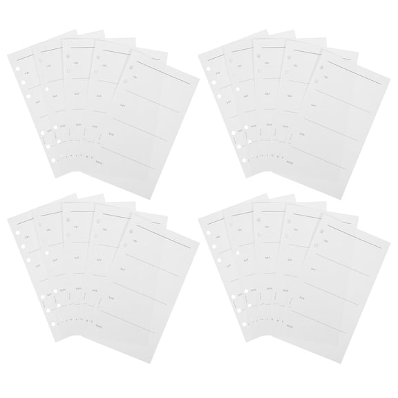 WRITWAA 50Sheets A6 Planner Inserts White Thick Smooth Paper Undated Weekly Organizer for 6 Ring Binder