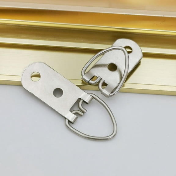 WRITWAA 50Pcs Durable Plated Silver D Ring Picture Hangers Large Quantity for Exhibition and Wedding Frames